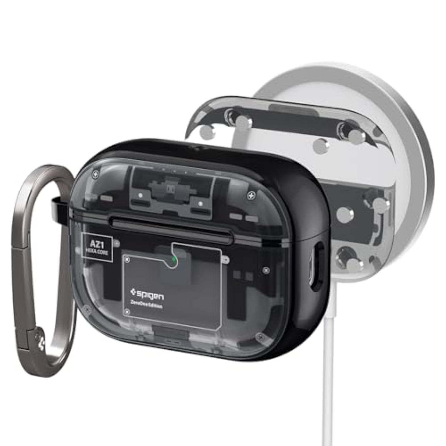 Spigen Ultra Hybrid (Mag Fit) Designed for AirPods Pro 2nd Generation Case 2022/2023 (USB-C/Lightning Cable) MagSafe Compatible Magnets Embedded - Zero One