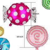 Sweet Candy Balloon Set Candies Theme Swirl Mylar Foil Balloons 12Pcs