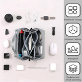 Electronic Organizer Accessory Cable Organiser Bag Water-Resistant Travel Essentials Tech Pouch For Charger, Cables, Hard Drive, Power Bank, Memory Card (Black)