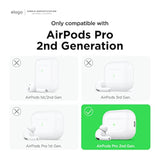 elago Pager Case Compatible with AirPods Pro 2nd Generation, Lanyard Included, Shock Resistant, Full Protection, for Men & Women (Black)