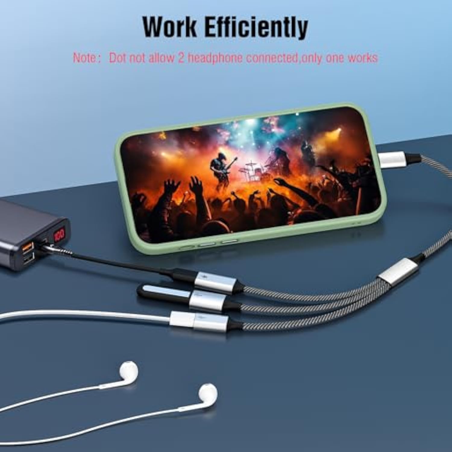 Usb C Splitter Adapter Y Cable, Usb-C Male To 2 Usb-C Female & 1 Usb-A Female