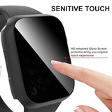 2-Pack Privacy Screen Protector Case for Apple Watch Series 7-9 45mm Black