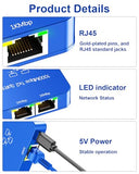 Ethernet Splitter 1 To 2 With Ethernet Cable, Gigabit Rj45 Internet Splitter Adapter 1000Mbps High Speed For Cat 5/5E/6/7/8 Cable, Blue