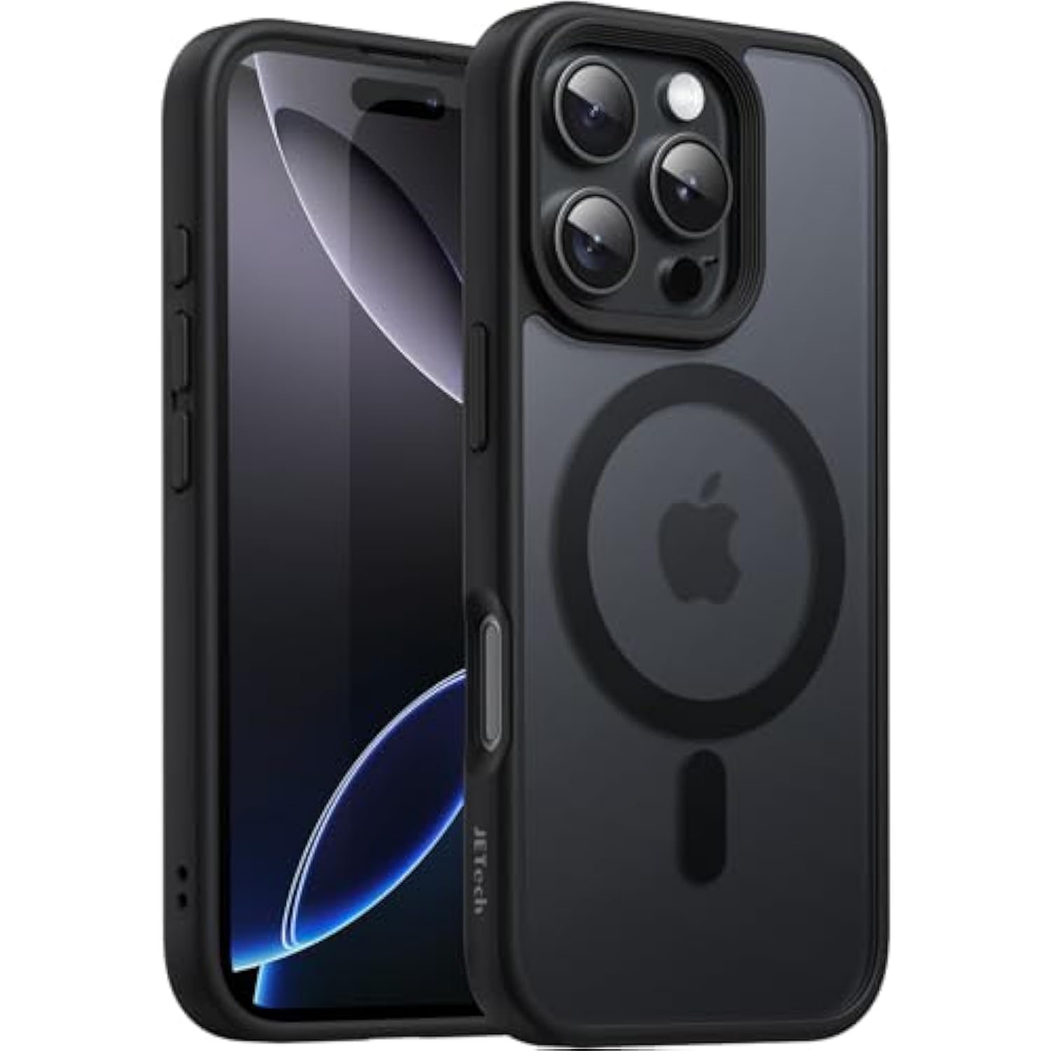 Jetech Magnetic Case For 16 Pro Max 6.9-Inch Compatible With Magsafe, Translucent Matte Back Slim Shockproof Phone Cover (Black)