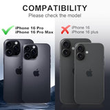 Compatible With Iphone 16 Pro/For Iphone 16 Pro Max Camera Lens Protector,Shockproof Aluminium Alloy & 9H Tempered Glass Protector,Full Protective Strong Adsorption-Black (2Pcs)