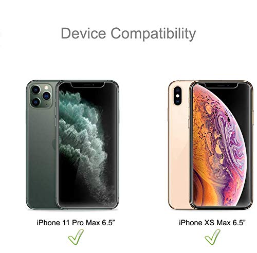 (2 Pack) Designed for Apple iPhone 11 Pro Max and iPhone XS Max (6.5 inch) Tempered Glass Screen Protector, Anti Scratch, Bubble Free