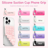 Double-Sided Silicone Suction Cup Phone Mount, Hands-Free Stand - Light Pink