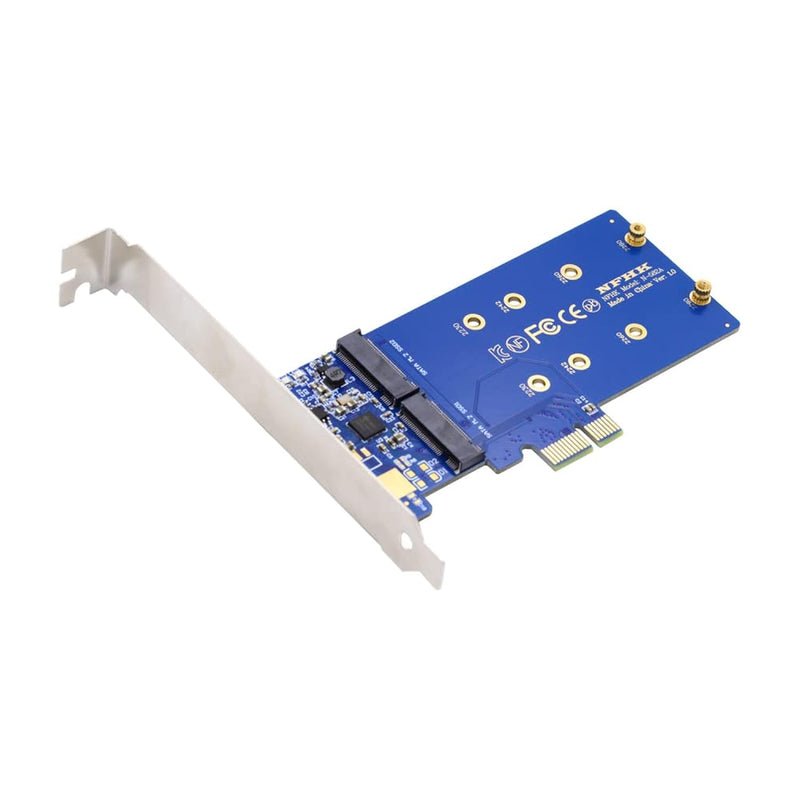 Dual Sata Ngff Key B+M Ssd To Pci-E 1X Motherboard Desktop Adapter Converter S