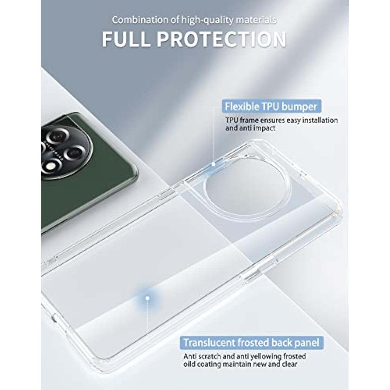 Protective Transparent Case Cover for OnePlus 11 5G