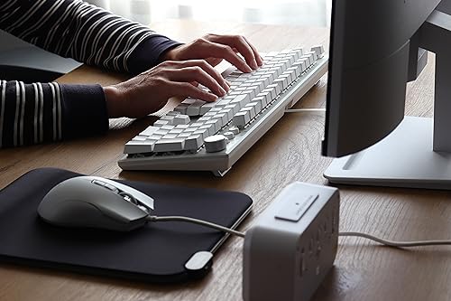 K74M Illuminated Mechanical Keyboard - With Swappable Switches - 107Keys, Usb-C Detachable Cable, Led Backlit, Pbt Double Shot Keycaps, Smart Wheel Control - White