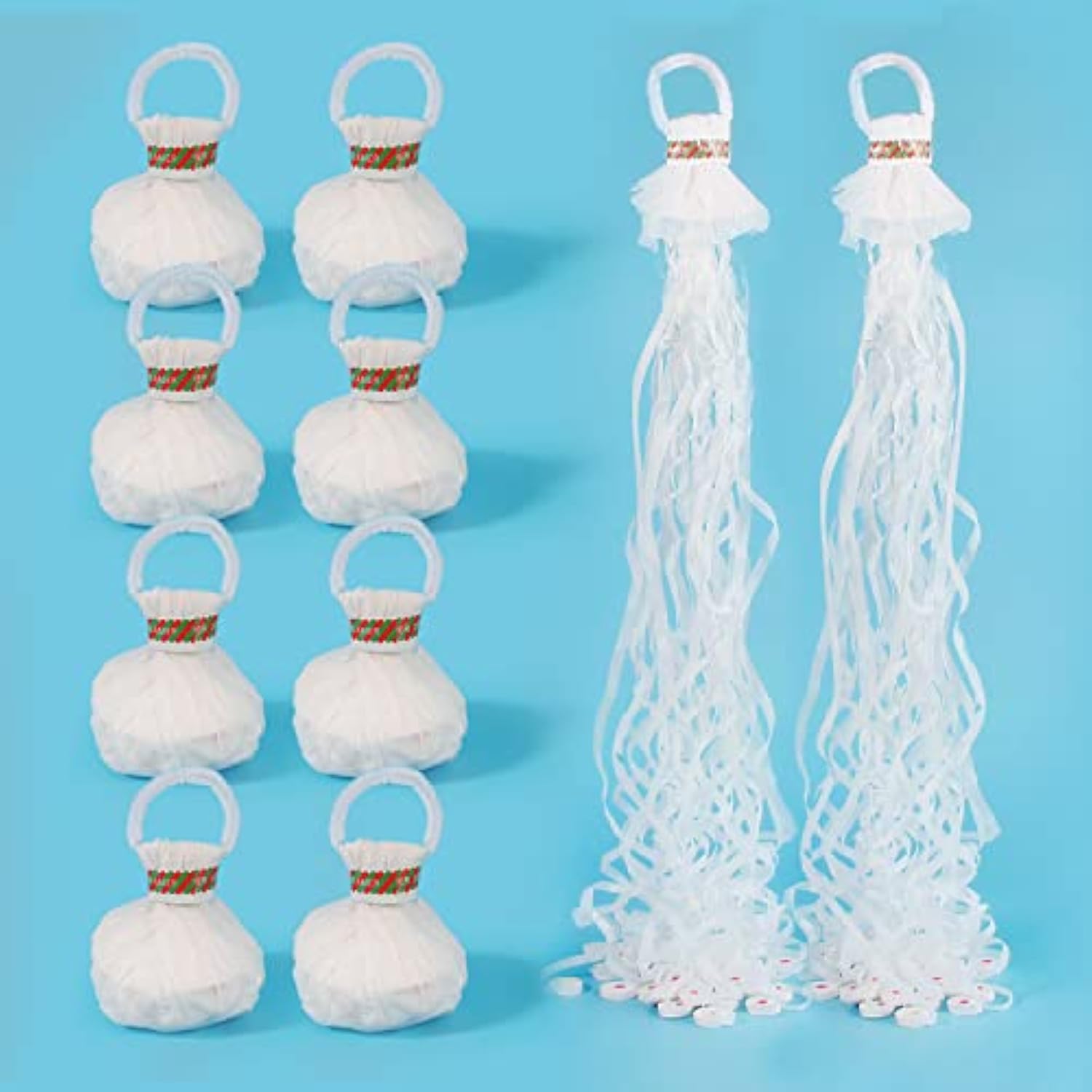 40Pack Streamers Poppers, No Mess Paper Crackers, Hand Throw Confetti Streamer For Birthday, Wedding, Party Celebrations, White