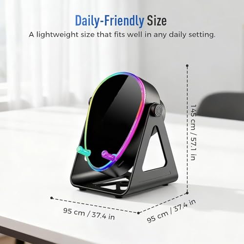 5-in-1 Wireless Induction Bluetooth Speaker with Phone Stand, Wireless Charging, 4-13" Device Fit, 1800mAh RGB Lighting Induction Speaker for Men
