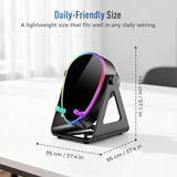 5-in-1 Wireless Induction Bluetooth Speaker with Phone Stand, Wireless Charging, 4-13" Device Fit, 1800mAh RGB Lighting Induction Speaker for Men