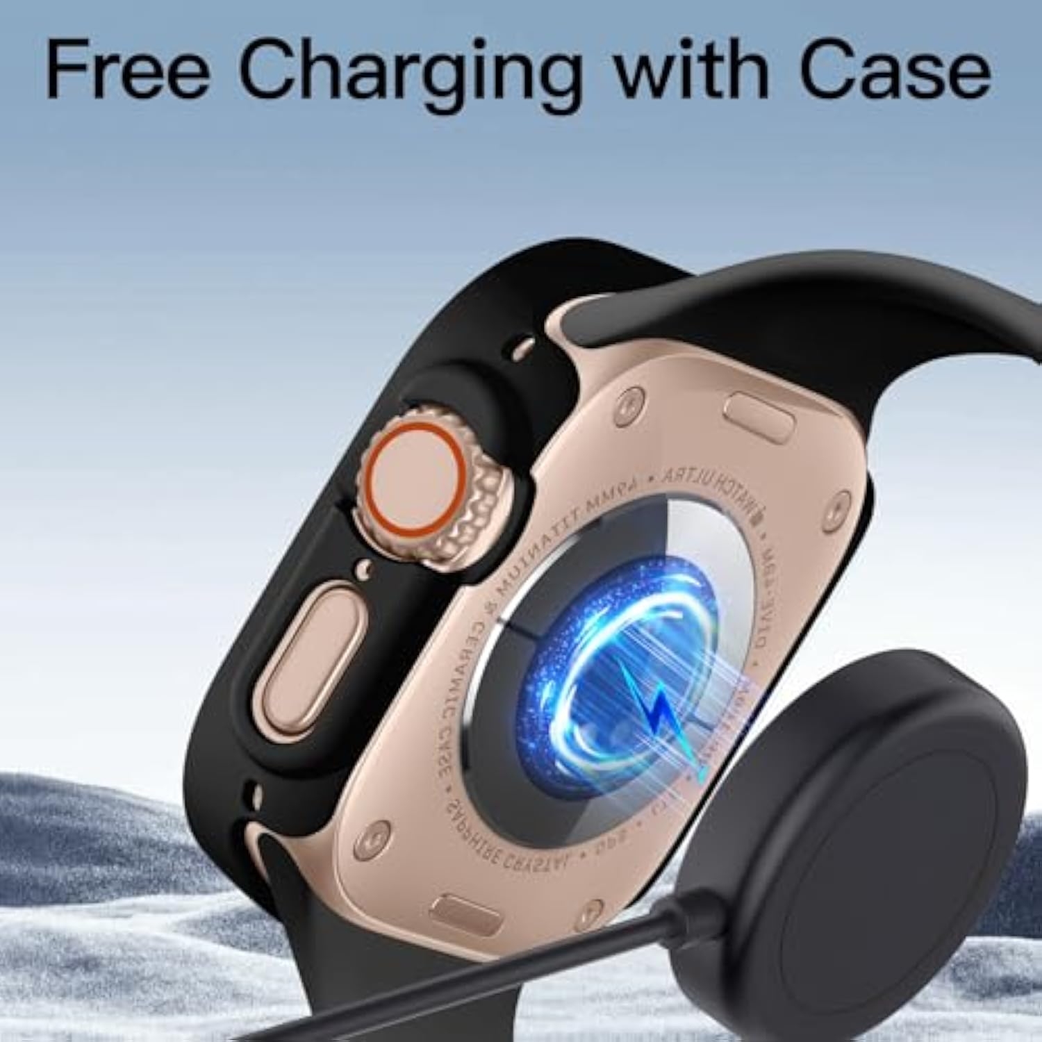 3 Pack Apple Watch Ultra 49mm Tempered Glass Protective Case Black