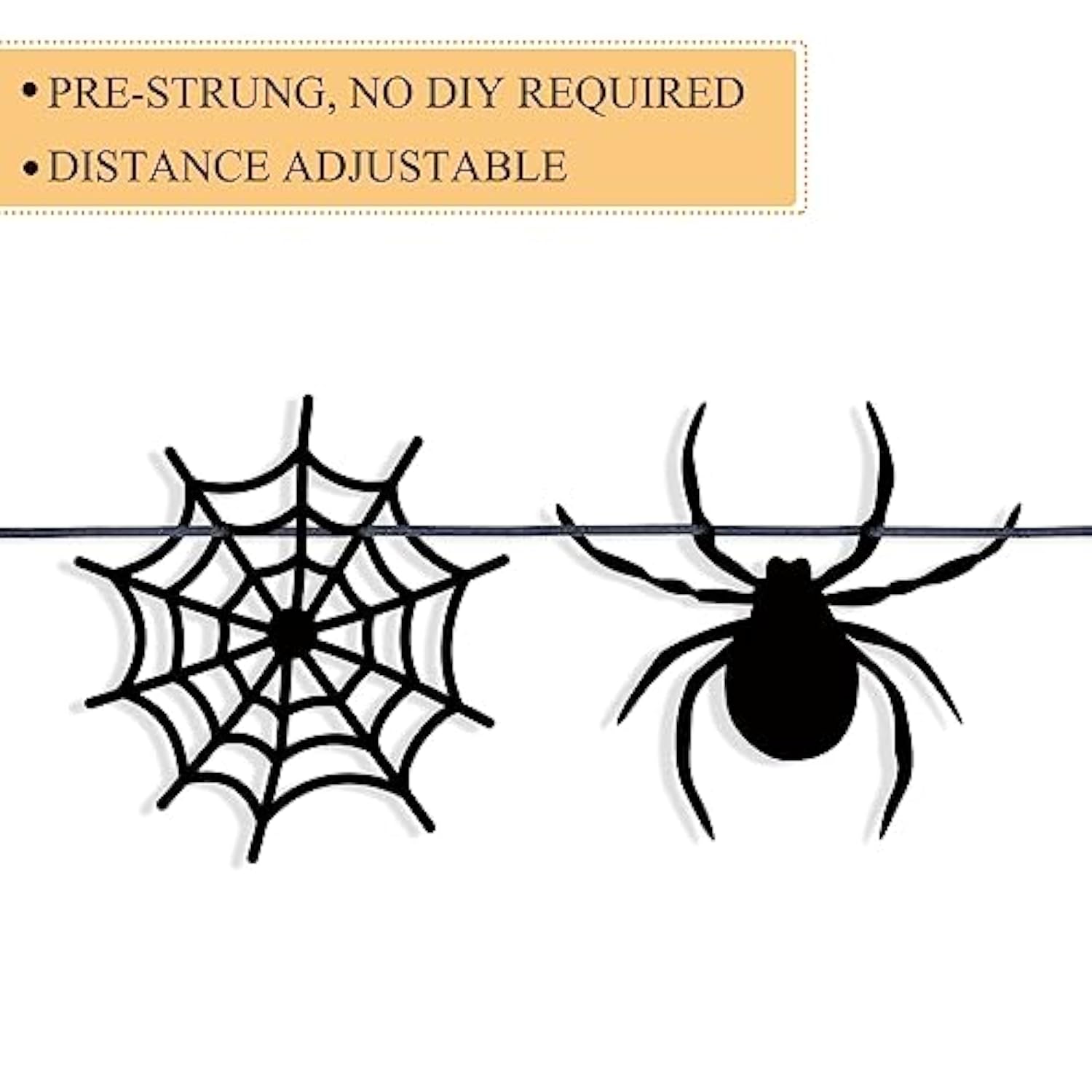 Felt Spider Web Banner Garland Halloween Decorations for Indoor Outdoor Party Photo Props