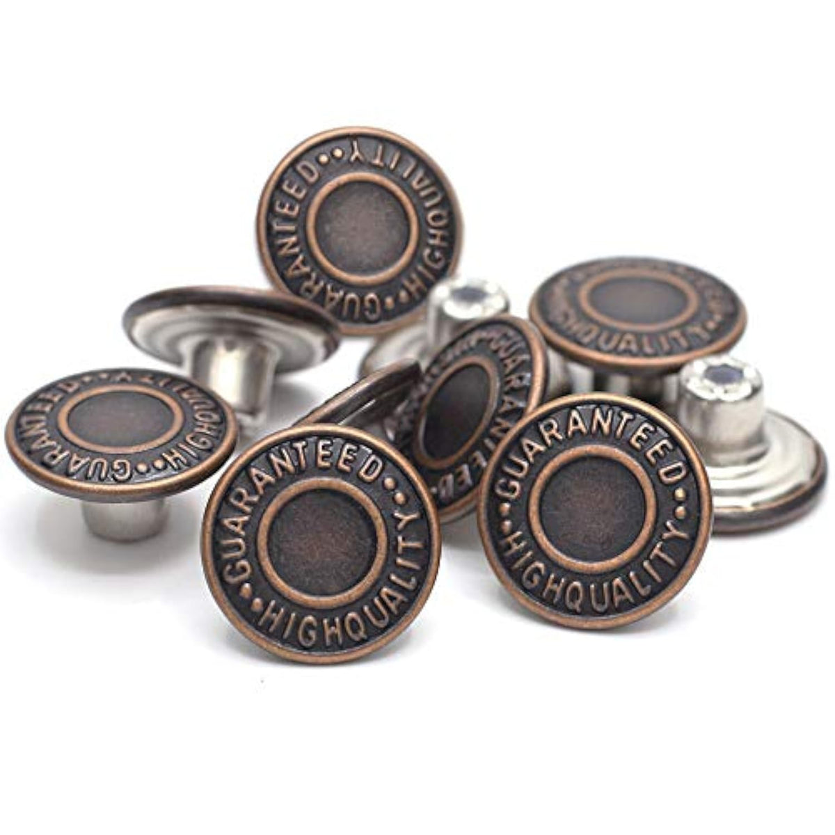 17Mm Brass Jeans Buttons, No Sew Metal Buttons Tack Buttons Replacemen