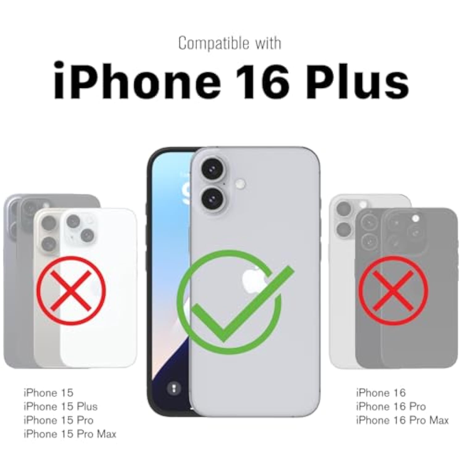 VENA vCommute for iPhone 16 Plus Wallet Case, [Military Grade Drop Protection] Flip Leather Cover Slot Card Holder with Kickstand - Black