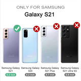 Heavy Duty Military Grade Protection Case for Samsung Galaxy S21 5G, 6.2 inch Purple - Built in Screen Protector and Kickstand