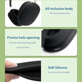 3 In 1 Silicone Case Cover For Airpods Max Headphones, Anti-Scratch Ear Pad/Ear Cups/Headband For Airpod Max, Accessories Silicone Protector For Apple Airpods Max (Black)