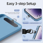 Phone Tether Tab Thin, 4 Pcs Phone Lanyard Tab Heavy Duty, Universal Phone Lanyard Patch Metal Oval, Color: Black And Silver