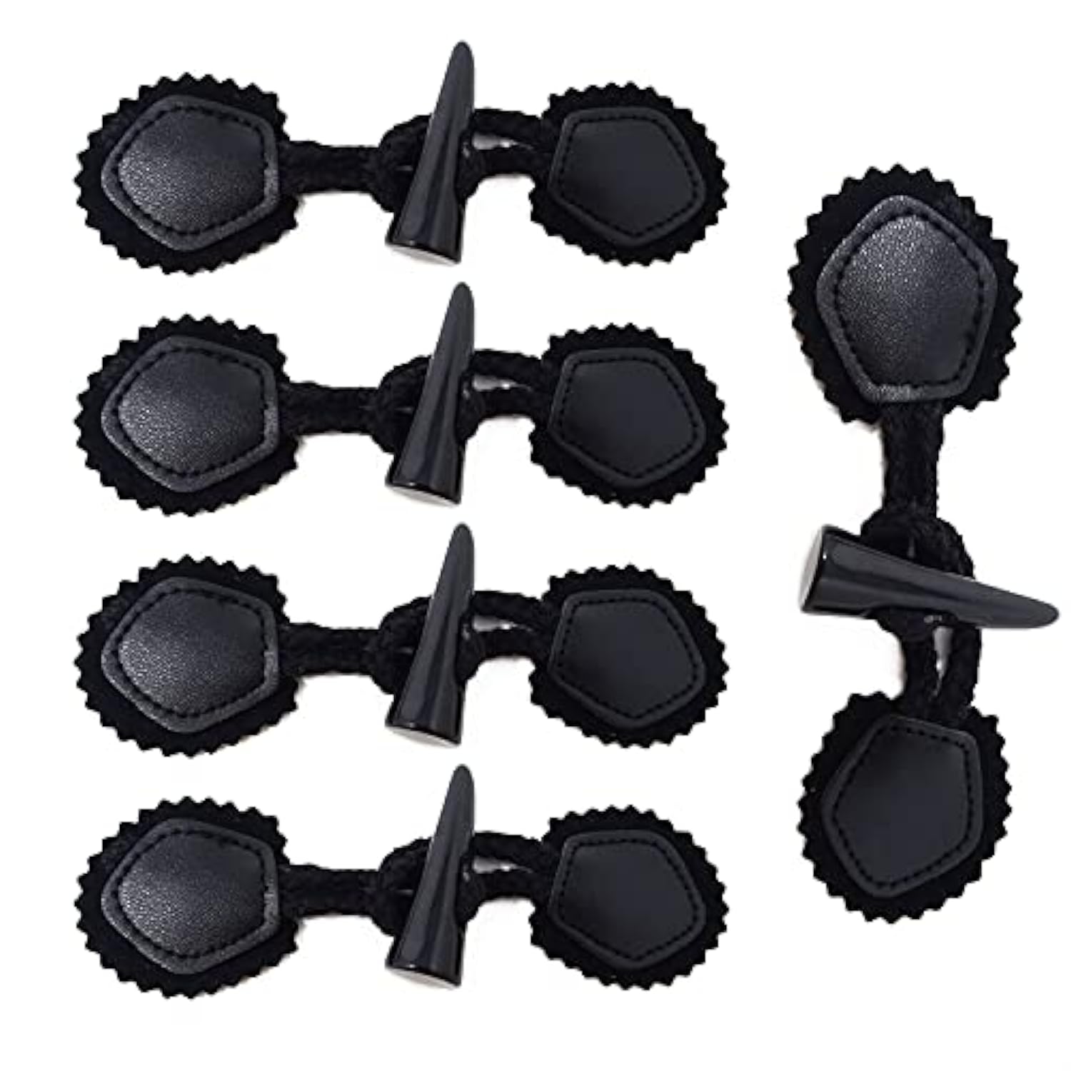 5 Sets Leather Sew-On Toggles Closures With Resin Horn Button Sewing A