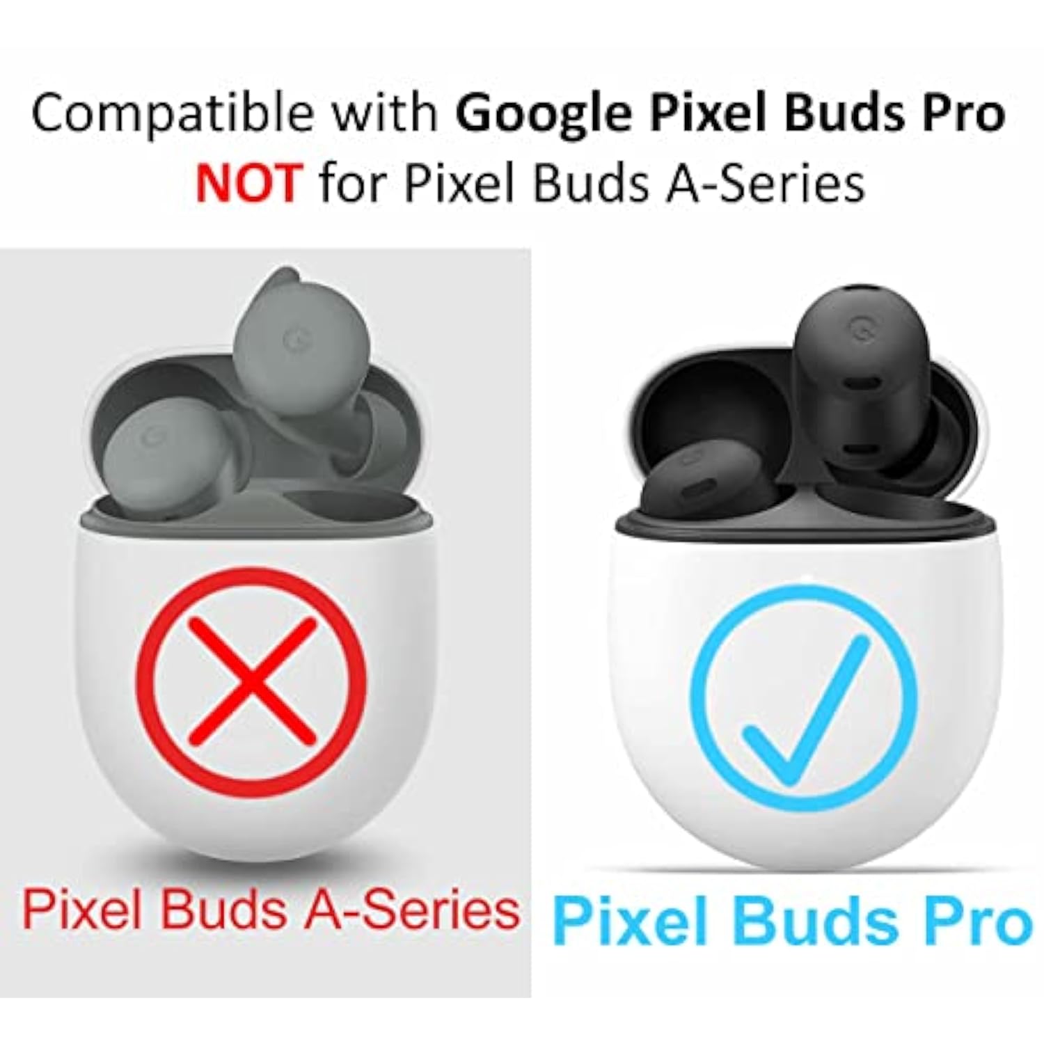 Pixel Buds Pro Case Ear Tips Kit, Silicone Soft Cover 3 Pairs Replacement Eartips With Keychain Accessories Set Compatible With Google Pixel Buds Pro Black