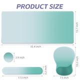 Mouse Pad Set,Desk Writing Pad With Wrist Rest, Ergonomic Wrist Support Mouse Pad, Keyboard Wrist Rest, Cup Coaster For Gaming Working Home Office (Green)