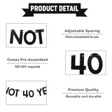 Not 40 Yet Banner – Funny Black Glitter 39th Birthday Party Decoration Sign