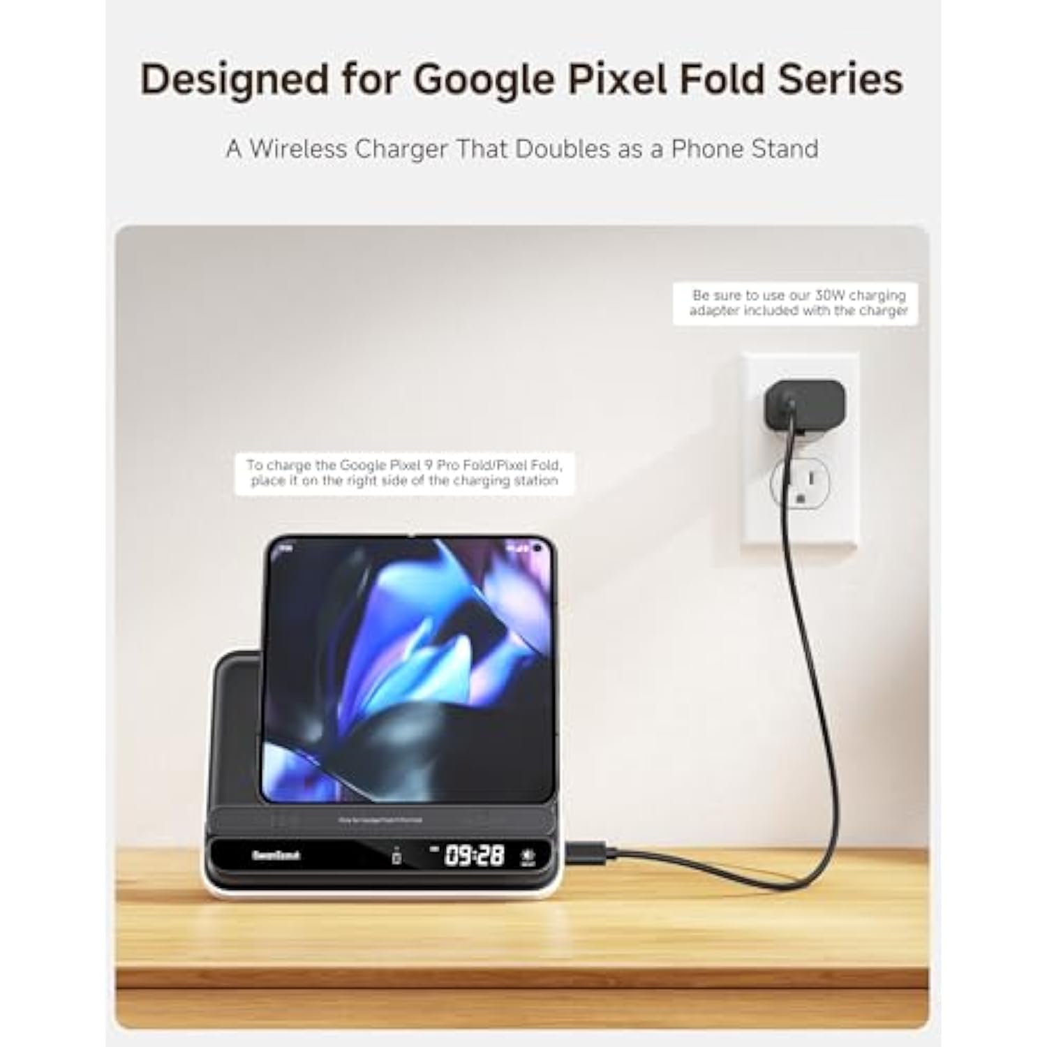 Charging Station For Google Pixel 10 Pro Fold/10 Pro Xl/9 Pro Fold/9 Pro, Wireless Charger For Pixel Watch 3/2/Fitbit Versa 4/3/Sense 2 (Not For Pixel Watch 1), For Pixel Buds Pro 2, 710Fg2