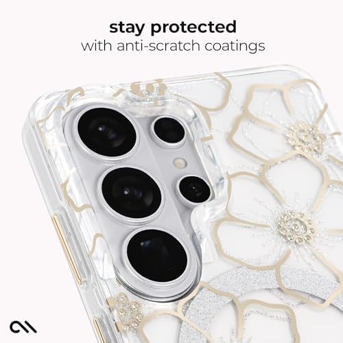 Case-Mate  Galaxy S26 Ultra Case [Magnetic & Wireless Charging] - Sparkly Floral Phone Case w/12ft Drop Protection - Premium Magnetic Phone
