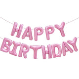 Pink Happy Birthday Balloon Banner Decorations 16 Inch For Women Girls Party
