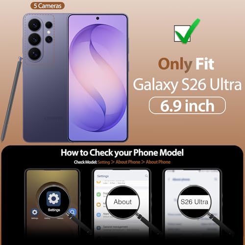 for  Galaxy S26 Ultra Case, Compatible with MagSafe, Premium Leather Luxury Slim PU Non-Slip Grip Shockproof Protective Cover Magnetic Phone