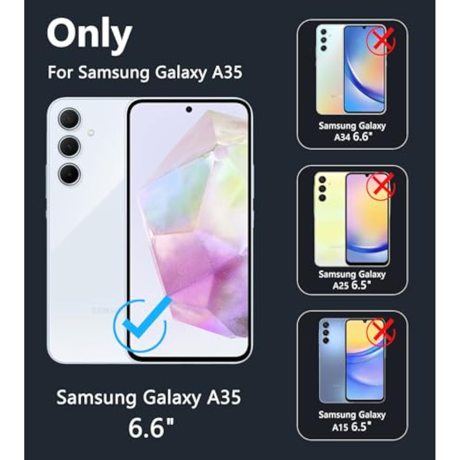 Samsung Galaxy A35 5G Clear Case Slim Shockproof Military-Grade 6.6 Inch