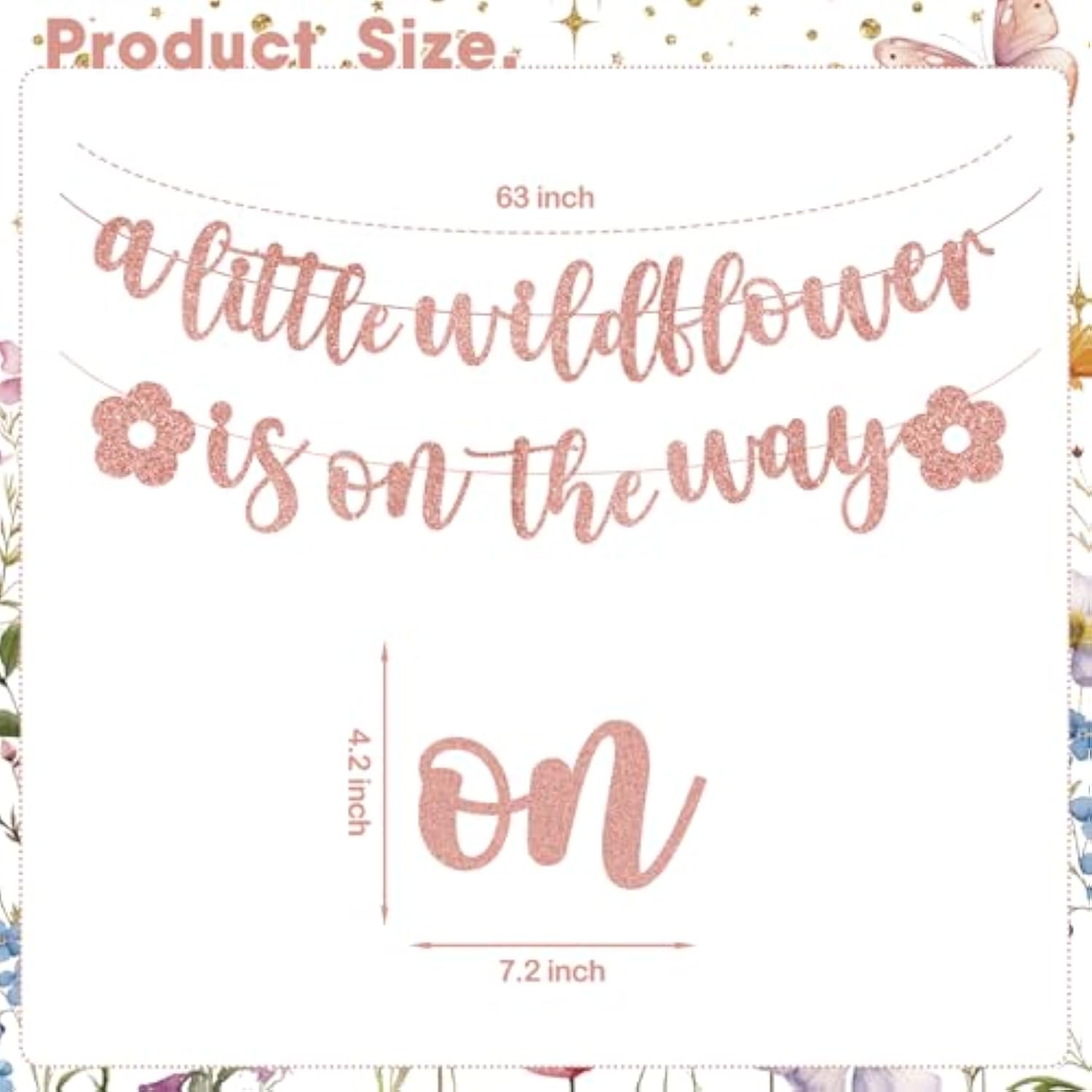 Wildflower Baby Shower Decorations For Girl, 17Pcs Paper Shiny Banner Hanging Swirls For A Little Wildflower Is On Her Way Party And Flower Themed Events