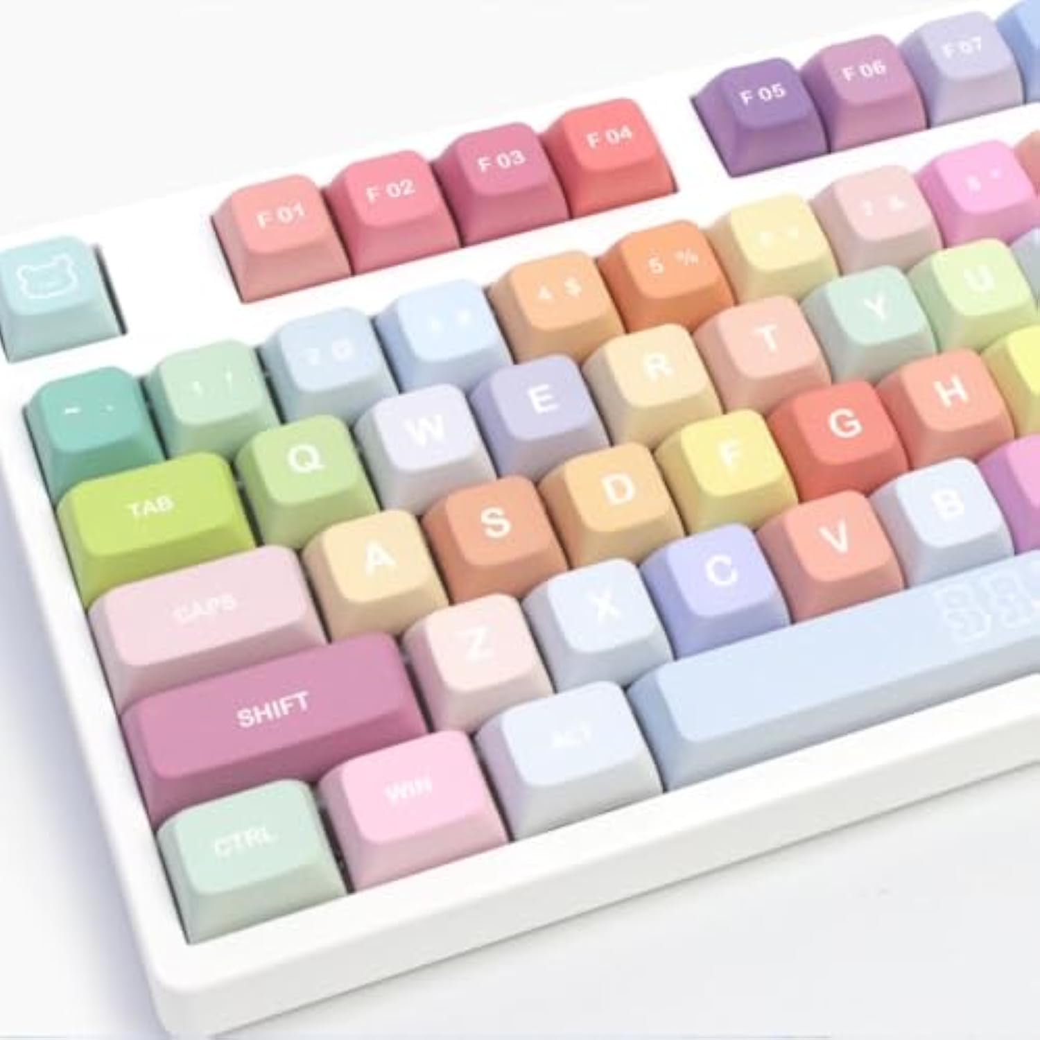 Pbt Xda Gradient Pink Cartoon Keycaps Set For Girl Boys Custom Keyboard For Ga