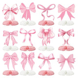 12pcs Pink Bow Honeycomb Centerpieces for Birthday, Bridal & Bachelorette Decor