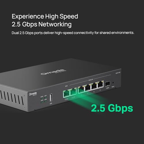 Er707-M2 | Omada Multi-Gigabit Vpn Router | Dual 2.5Gig Wan Ports | High Network Capacity | Spi Firewall | Omada Sdn Integrated | Load Balance | Lightning Protection