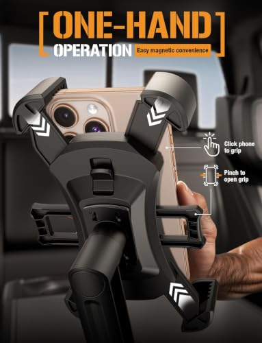 Boom Cup Holder Phone Holder for Car - Adjustable Cell Phone Mount, No Vibration Heavy Duty Bendable Boom Arm, Expandable Grip, 360 Rotation with