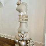 40" Cream Number 1 Balloon, Beige Large 1st Birthday Foil Balloon for Party Decor