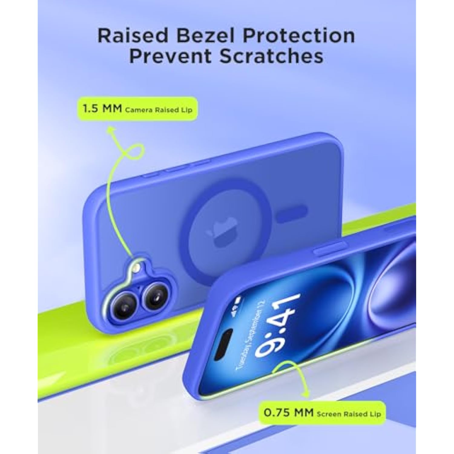 Magnetic For Iphone 16 Case With Camera Control Button,[Compatible With Magsafe][With Screen Protector & Camera Cover]Matte Translucent Shockproof Protective Iphone 16 Phone Case (Ultramarine)