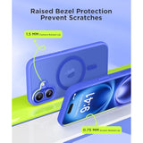 Magnetic For Iphone 16 Case With Camera Control Button,[Compatible With Magsafe][With Screen Protector & Camera Cover]Matte Translucent Shockproof Protective Iphone 16 Phone Case (Ultramarine)