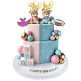 34 Pcs Gender Reveal Cake Topper - Bear Balls Cake Decorations With He Or She Cake Topper For Boys And Girls Gender Reveal Baby Shower Birthday Party Supplies
