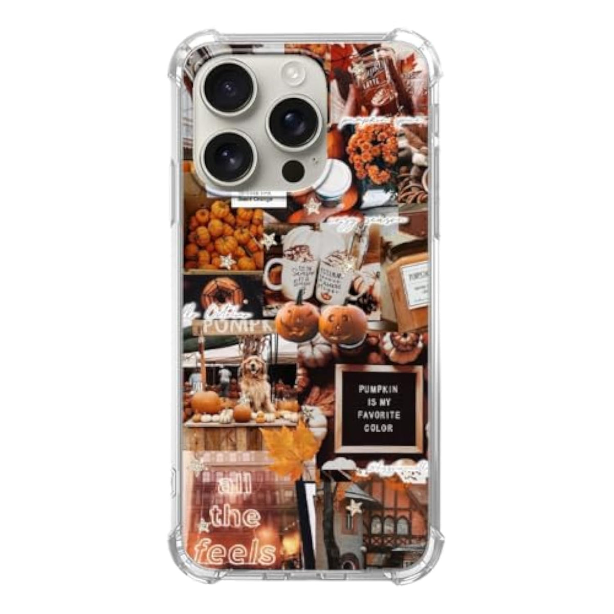 Autumn Pumpkin Case - Compatible With Iphone 16 Pro, Aesthetic Fall Case, Unique Trendy Design Tpu Bumper Protective Cover