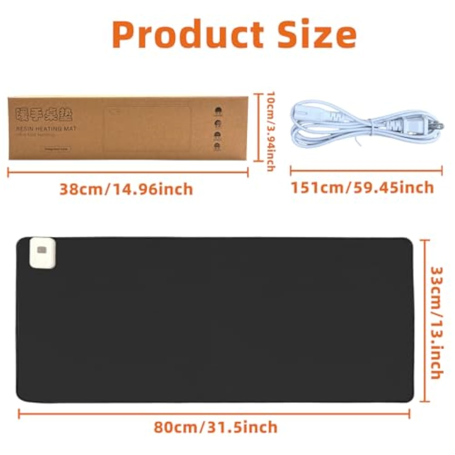 Heated Desk Pad With 5 Heat Levels & Auto Shut-Off – Large Pu Leather Mouse Pad, Keyboard Mat & Writing Surface, 31.5" X 13", Black