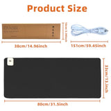 Heated Desk Pad With 5 Heat Levels & Auto Shut-Off – Large Pu Leather Mouse Pad, Keyboard Mat & Writing Surface, 31.5" X 13", Black