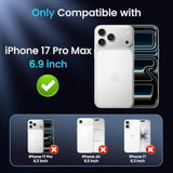 3 In 1 For Iphone 17 Pro Max Case [Compatible With Magsafe] [Invisible Kickstand] [Hd Screen Protector] [Camera Lens Protector], Protective Magnetic Phone Cover For Iphone 17 Promax (Orange)