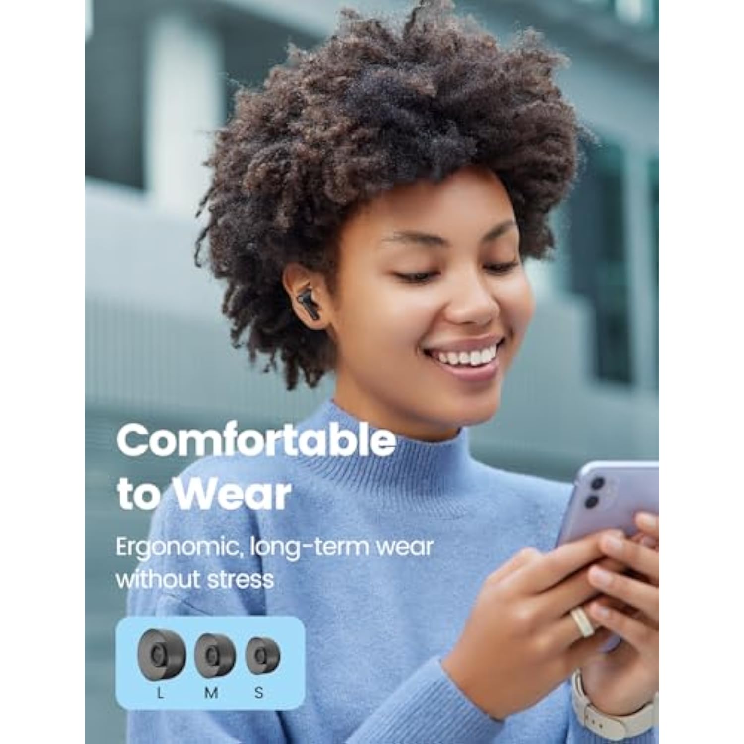 Wireless Earbuds Bluetooth 5.3 Headphones 50H Playtime Deep Bass Stereo Ear Buds With Mic Ipx7 Waterproof Comfort Lightweight In Ear Earphones For Pad Android/Ios Phones Gifts For Women Men