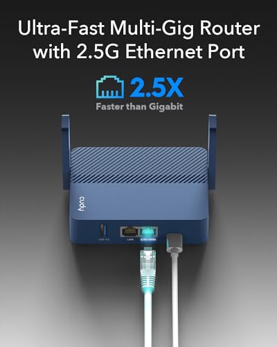 Tr3000 Pocket-Sized Wi-Fi 6 Wireless 2.5Gb Travel Router | Wifi Router | Openvpn, Wireguard, Connect To Public & Hotel Wi-Fi Login Page, Rv