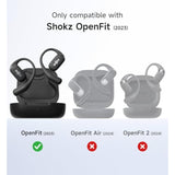 SHOKZ OpenFit Case Cover, Shockproof Magnetic Case for True Wireless Earbuds, Protective Cover with Magnetic Lid Lock & Carabiner, Black