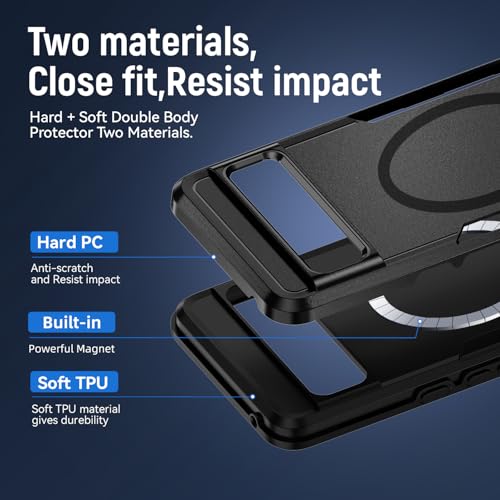 for Google Pixel 8 Pro Case,[Compatible with Magsafe] [Military Grade Drop Tested] Shockproof Magnetic Tough Rugged Protective Phone Case -6.7 inch